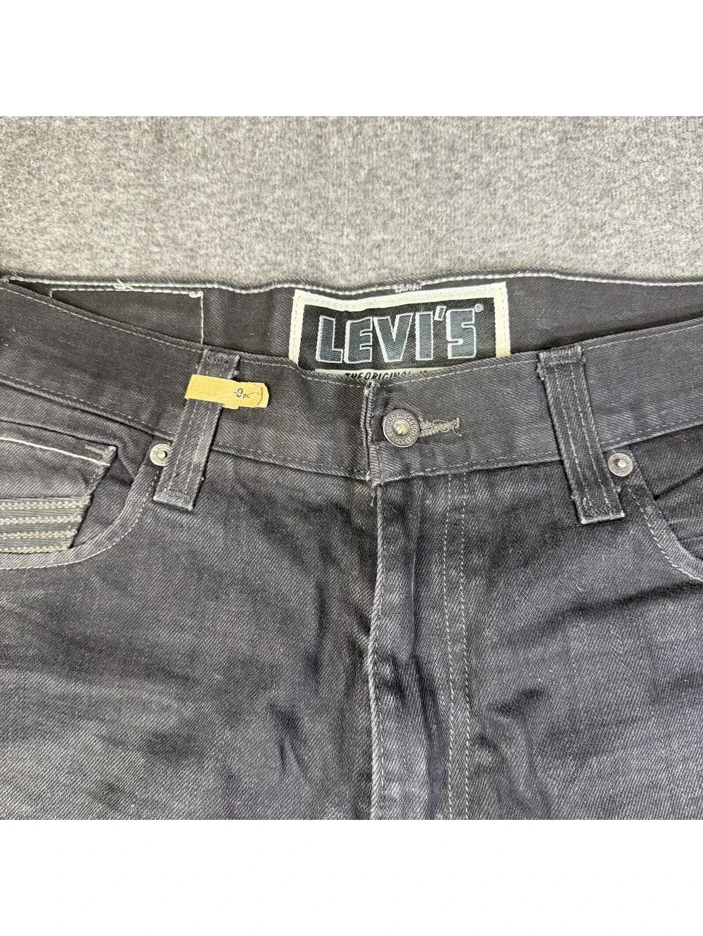 Levi's 6500 Jeans Mens 38x30 Black Loose Straight Relaxed Fit Denim Pockets